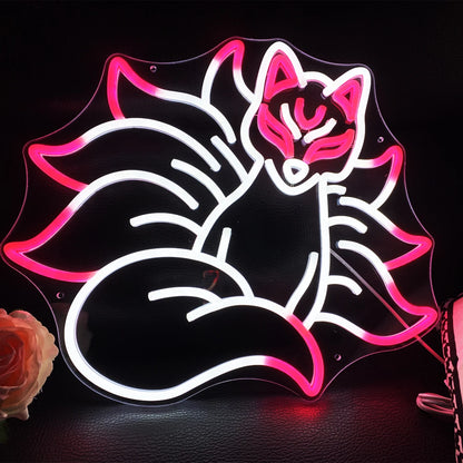 Kitsune (nine-tailed fox) Neon Sign