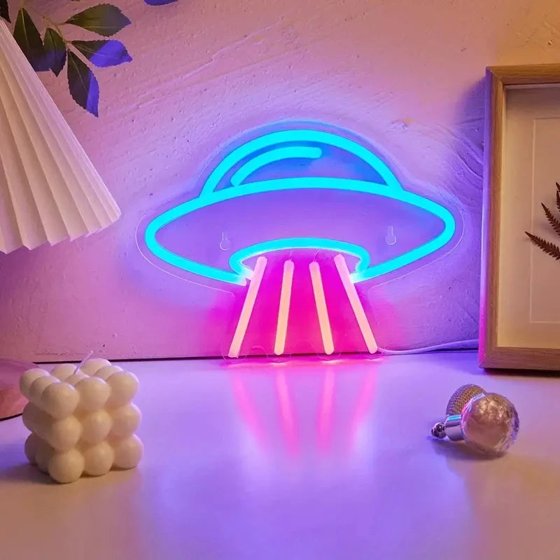 Space ship Neon Sign