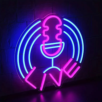 LIVE Microphone Neon Sign