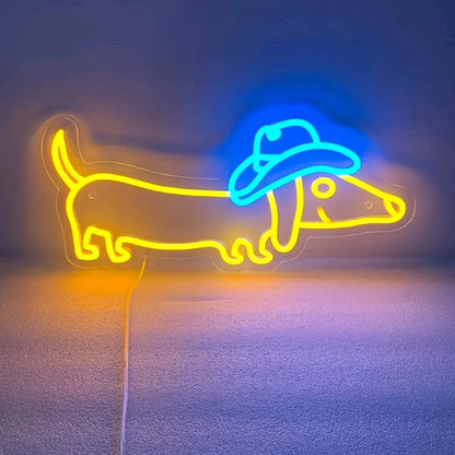 Cowboy Hat Dachshund Neon Sign