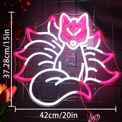 Kitsune (nine-tailed fox) Neon Sign