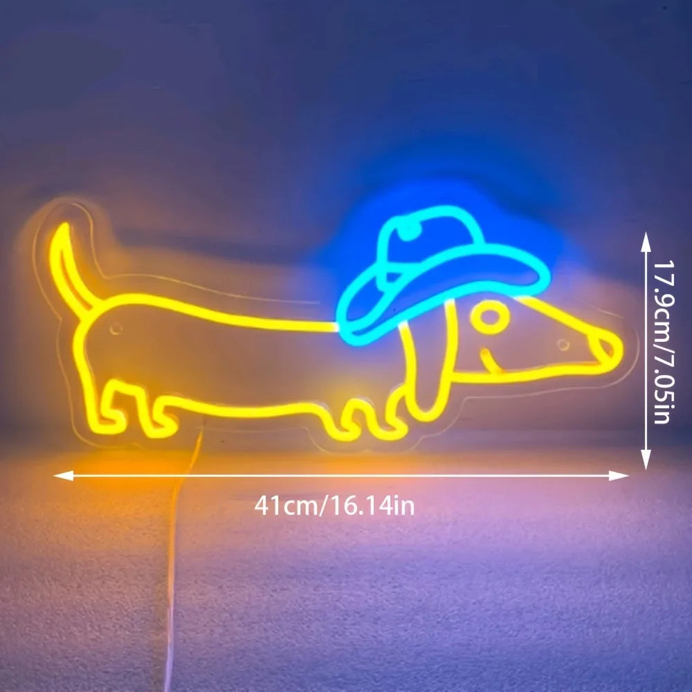 Cowboy Hat Dachshund Neon Sign